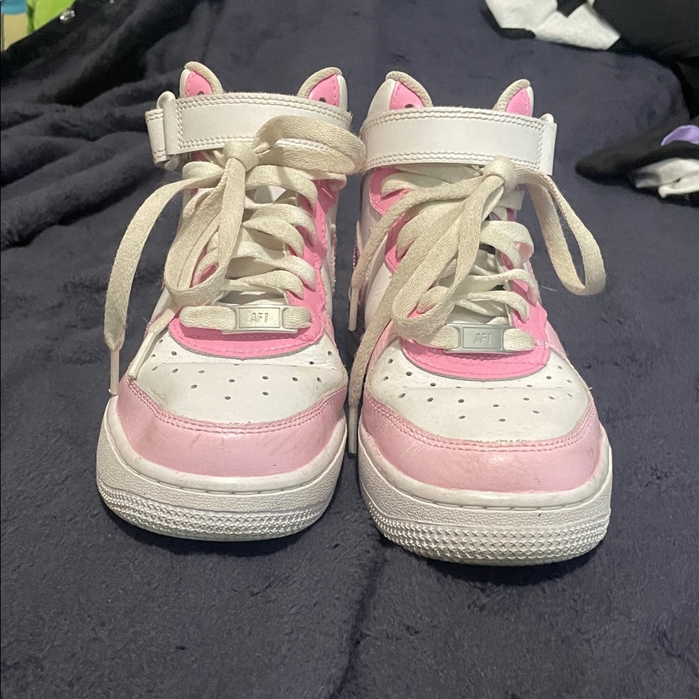 Custom Nike Air Force 1 Mid Pink Barbie Shoes - Picture 6 of 8